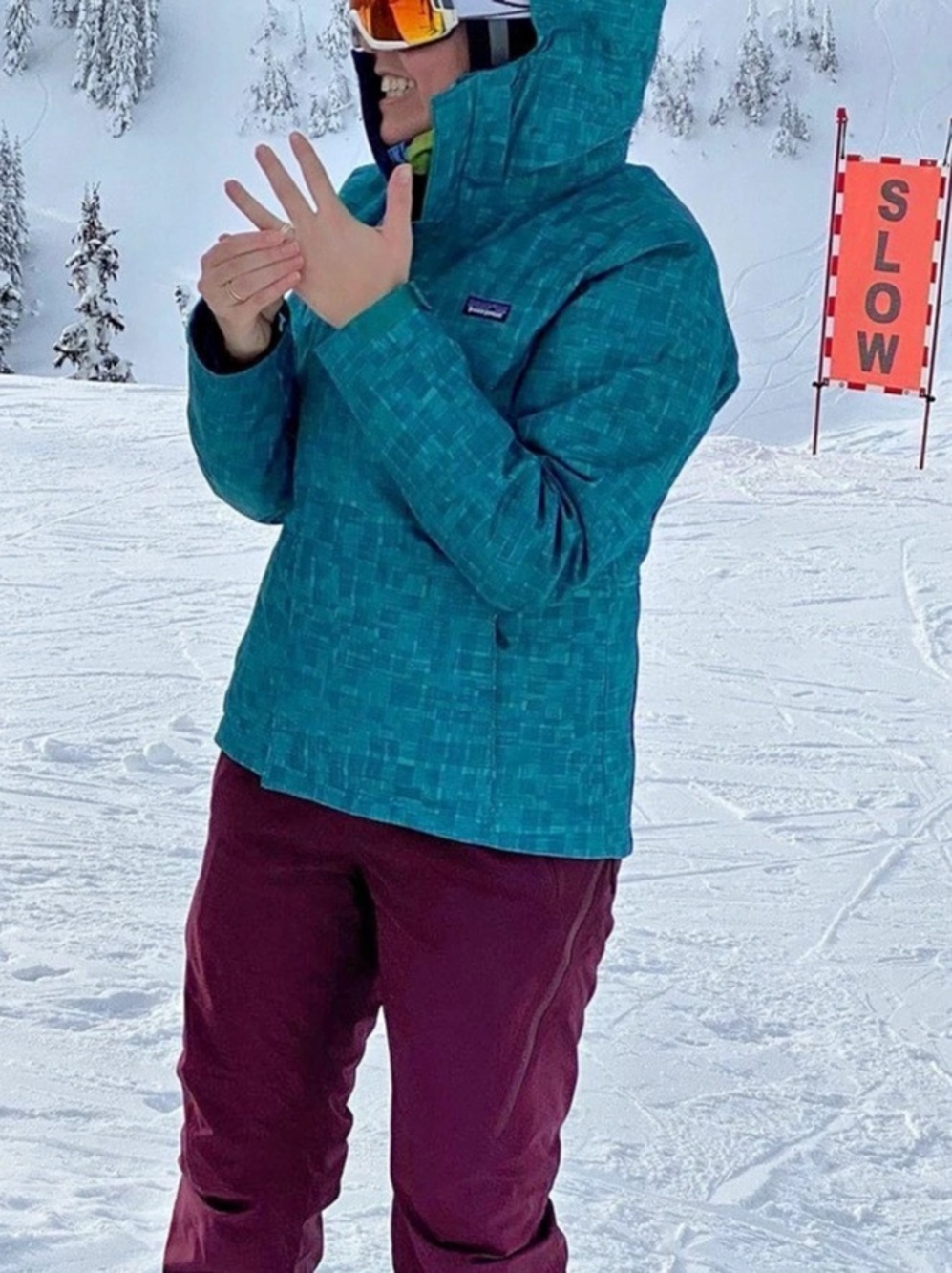 Patagonia Powder Town Jacket Women's Ski Jacket in Green